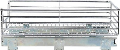 Household Essentials Glidez Chrome-Plated Steel Extended Depth 1-Tier Sliding Under Sink Cabinet Organizer, Chrome
