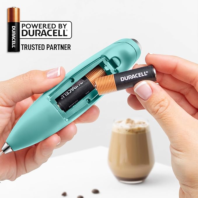Zulay Kitchen Whisk Milk Frother with 4 Duracell Batteries - Powerful Handheld Foam Maker for Coffee, Lattes, Matcha, Hot Chocolate & Cappuccinos - Whip Creamy Froth in Seconds - Image 6