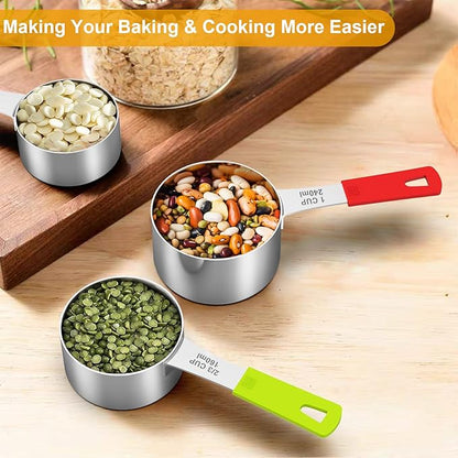 Wildone 8-Piece Measuring Cups Set, Stainless Steel Nesting Measuring Cups, Perfect for Dry and Liquid Ingredients, Dishwasher Safe - Image 6