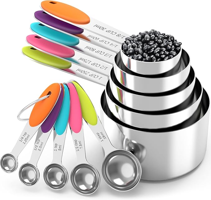 TILUCK Measuring Cups and Spoons Set, Stainless Steel, Kitchen Utensils for Cooking and Baking (10) - Image 7