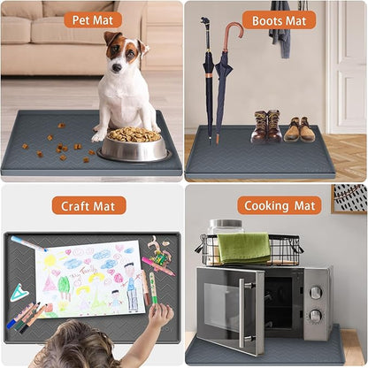 TigeJoy 22" x 19" Under Sink Mats for Kitchen Waterproof, Leak-Proof Silicone Mat Sink Protector and Cabinet Liner, Kitchen Essentials Organizer and Storage