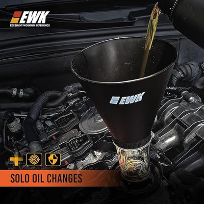 EWK Oil Funnel Threaded Engine Oil Fill Funnel, Secure No-Leak Design for Toyota & Lexus Engines, Hands-Free Spill-Free Oil Change Tool for DIY Owners & Professional Technicians