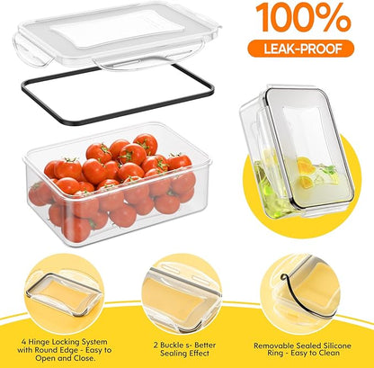 52 PCS Food Storage Containers with Lids Airtight (26 Lids & 26 Containers)- Reusable Plastic Leakproof Meal-Prep Container for Kitchen Storage Organization Microwave/Dishwasher Safe with Labels & Pen - Image 3