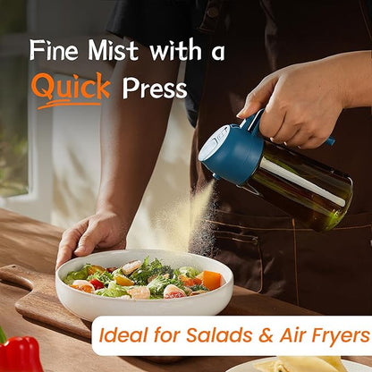 TrendPlain - Original 16oz/470ml Olive Oil Dispenser Bottle for Kitchen Gadgets and Air Fryer Accessories - Olive Oil Sprayer for Cooking w/Stickers - Navy - Image 3