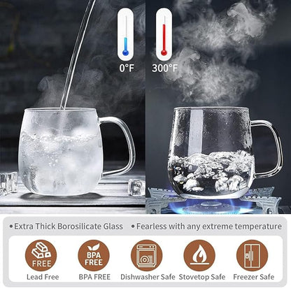 DOPUDO Glass Teacups 24 Pack Glass Tea Cup with Infuser and Lid, 17.6oz/520ml Large Borosilicate Teacup,Tea Clear Mug Cup for Loose Leaf Blooming Tea, Microwave & Dishwasher Safe. - Image 5