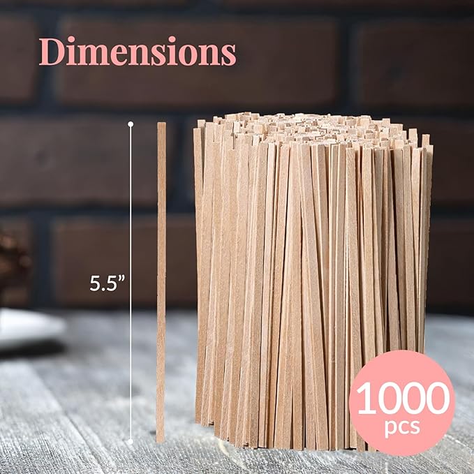 1000 Wooden Coffee Stirrer by Prestee - Disposable 5.5 inches Long Wooden Stir Sticks for Coffee and Cocktails - Smooth, Splinter-Free Beverage Mixers - Ideal for Cafe, Bars and Drink Stations - Image 3