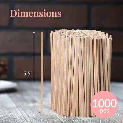 1000 Wooden Coffee Stirrer by Prestee - Disposable 5.5 inches Long Wooden Stir Sticks for Coffee and Cocktails - Smooth, Splinter-Free Beverage Mixers - Ideal for Cafe, Bars and Drink Stations - Image 3