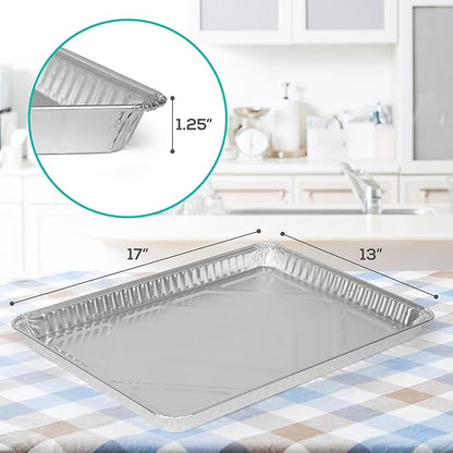 PLASTICPRO Aluminum Pans 10 Pack Disposable Cookie Sheets 13 x 17 Baking Pans Premium Quality Heavy Duty Sheet Pans - Image 3