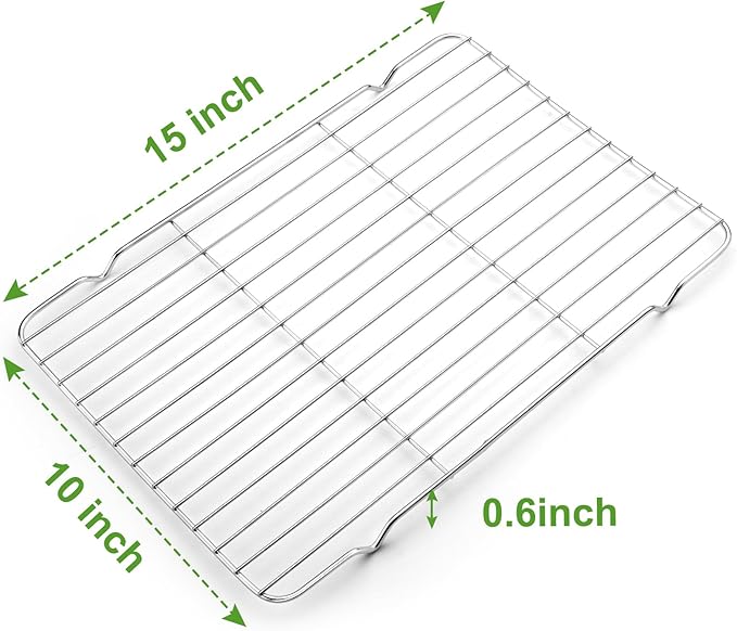 Decymis Cooling Rack and Baking Rack with Stainless Steel, 2 - Pack 10 x 15 Inches Heavy Duty Cooling Racks for Cooking and Baking, Sturdy Cookie Cooling Rack, Easy to Clean Oven & Dishwasher Safe - Image 2