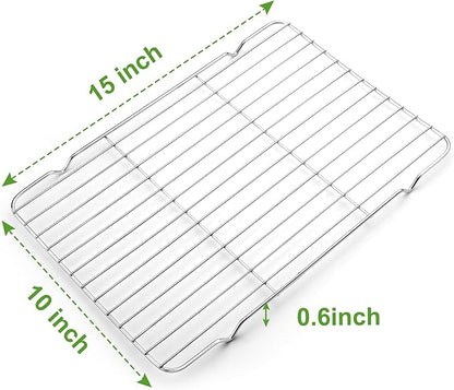 Decymis Cooling Rack and Baking Rack with Stainless Steel, 2 - Pack 10 x 15 Inches Heavy Duty Cooling Racks for Cooking and Baking, Sturdy Cookie Cooling Rack, Easy to Clean Oven & Dishwasher Safe - Image 2