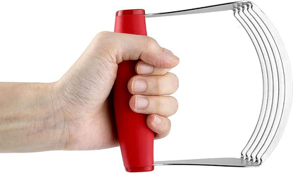 Spring Chef Red XL Size Dough Blender Tool For Baking, Heavy Duty Pastry Blender Tool for Easy Mixing, Stainless Steel Pastry Cutter with Sharp Blades, Dishwasher Safe Dough Mixer - Image 9