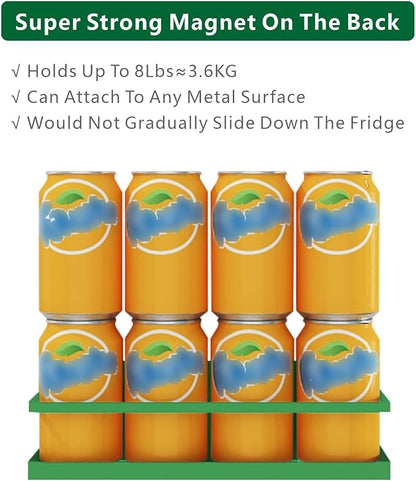 Magnetic Spice Rack For Refrigerator Magnetic Fridge Shelf For Kitchen Spice Organizer Magnetic Shelf For Fridge Space Saving Green 4 Pack With Magnetic Paper Towel Holder - Image 3
