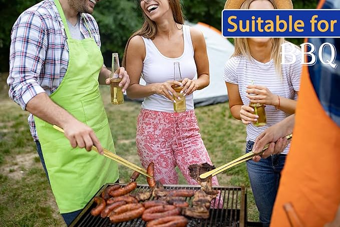 JETKONG 2 Pcs 18 Inch (45cm) Stainless Steel Grill Tongs Heavy Duty Giant Tweezer Tongs, Extra Large Tweezers Tools for Cooking, Grilling, BBQ and Turning Food (Gold) - Image 6