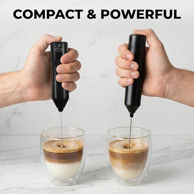 Zulay Kitchen Rechargeable Milk Frother - Dynamic - 3 Speeds, 3 Whisk Attachments, 500 mAh USB Charging, Drink Mixer For Latte, Cappuccino, Matcha, Protein Powder, Coffee Foam - Black - Image 9