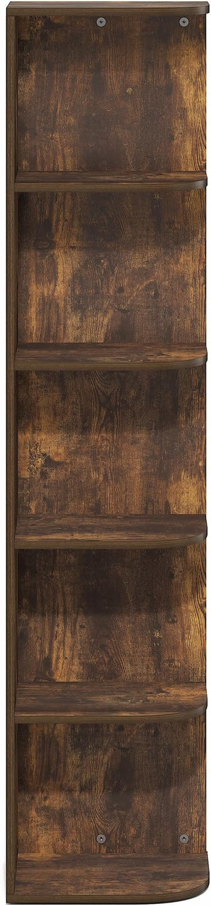 Furinno PASIR Book Shelf, 5-Tier Corner Bookshelf with Open Shelf, Standing Bookcase, 9.3 x 12 x 51.7, for Organization and Storage, for Living Room, Bedroom, Home Office, Amber Pine - Image 7