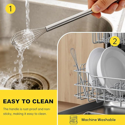 NileHome Mini Whisks Stainless Steel Whisk 11" Kitchen Small Wisk Balloon Wire Tiny Whisks for Cooking, Whisking, Blending, Beating, Stirring - Image 7