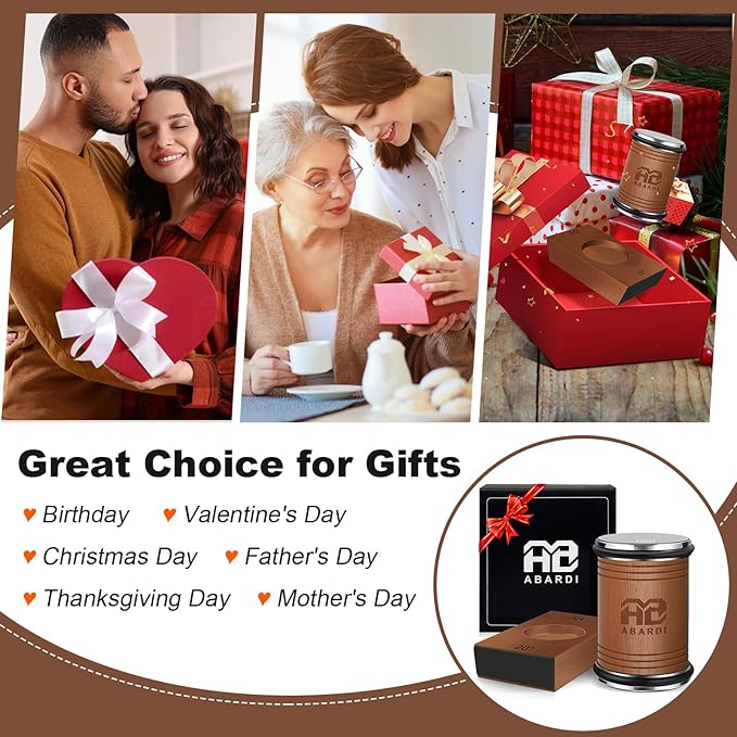Abardi Rolling Knife Sharpener, Knife Sharpening with Diamonds Made Easy, Knife Sharpeners Kit with 15 & 20 Degree Magnetic Angle, Fathers Day Gift for Men Dad Husband Fathers (Walnut)