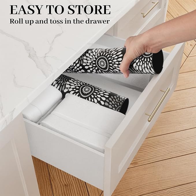 LuxStep Dish Drying Mat Super Absorbent Kitchen Counter Mat Rubber Backing Draining Mat Easy to Clean Kitchen Accessories Dish Rack Pad for Dishes, Utensils, Countertops, Sinks 16" x 24" Black - Image 5