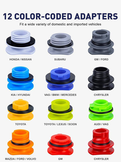 SMART JERRY - Spill-Proof Engine Oil Funnel Kit｜Oil Change Funnel w/ 12 Adapters & 2 Magnetic Adapter Organizer Boards｜Transparent Body w/Scale & Shut-Off Valve｜Universal Fit - Image 3