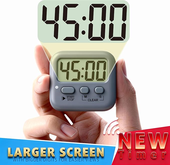Antonki 2 Pack Digital Timer for Kids, Magnetic Countdown Kitchen Timers for Cooking, Egg, Classroom, Teacher, Exercise, Study, Oven - Battery Included - Image 4