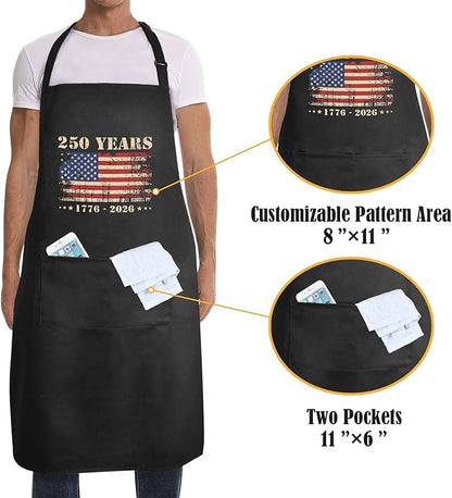 Us 250 Years Of Freedoms Apron With Pocket For Mens