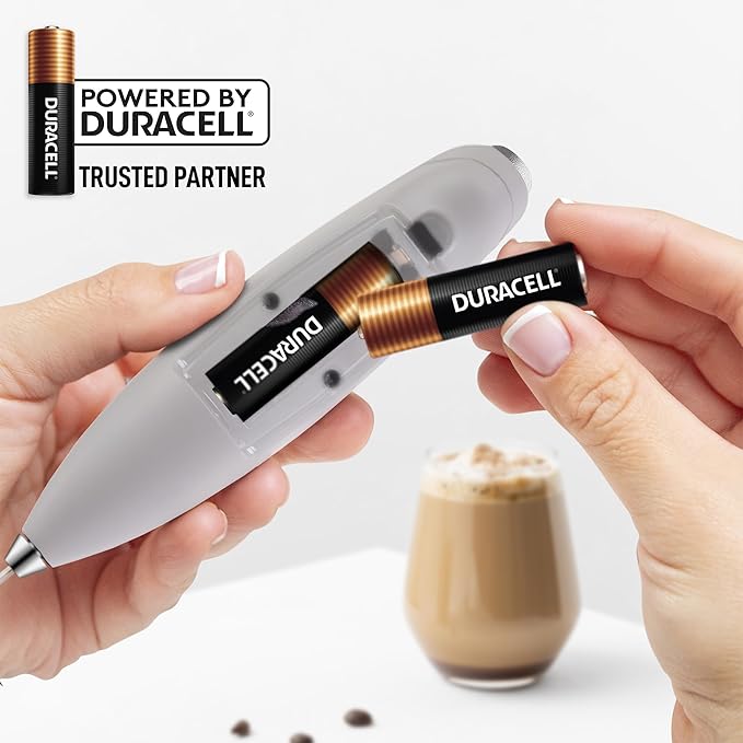 Zulay Kitchen Patented Tornado Triple Whisk Milk Frother with 4 Duracell Batteries – Handheld Foam Maker for Coffee, Lattes, Matcha & Hot Chocolate – Rich, Creamy Froth in Seconds - Steel Gray - Image 7