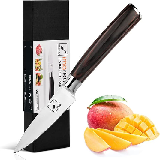 imarku Paring Knife - Paring Knives, 3.5 Inch Small Kitchen Knifes - Japanese High Carbon Stainless Steel Fruit Knife, Ergonomic Pakkawood Handle, Ultra Sharp Blade, Unique Gifts for Men and Women by imarku