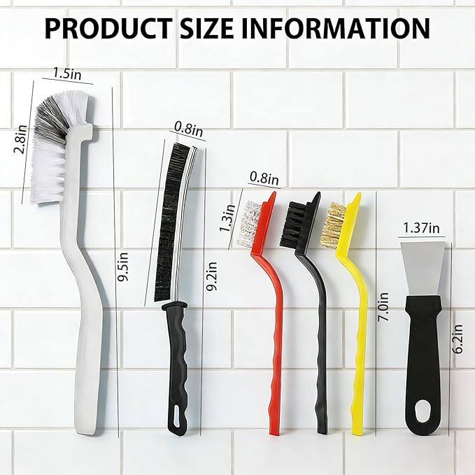 Crevice Cleaning Brush Set (12 Pack) – Hard Bristle Gap Cleaning Tool for Window Tracks, Grout & Bathroom Corners – Thin Deep Cleaning Brush for Kitchen Sink, Sliding Door Tracks & Tight Spaces - Image 5