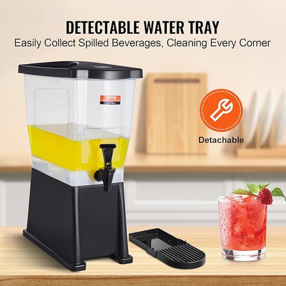 VEVOR Beverage Dispenser, 3 Gallon Drink Dispenser for Parties, Plastic Juice Dispenser with Stand Spigot Lid, Iced Tea Lemonade Juice Water Dispenser, for Restaurants, Hotels, Parties - Image 5