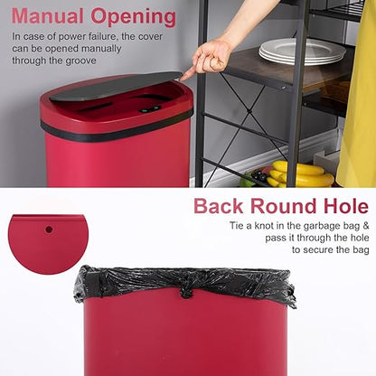 FDW Garbage Can 13 Gallon 50 Liter Kitchen Trash Can for Bathroom Bedroom Home Office Automatic Touch Free High-Capacity with Lid Waste Bin - Image 5