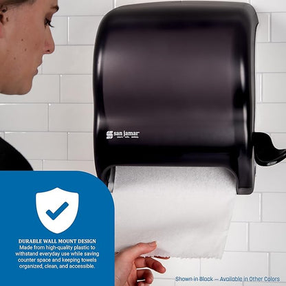 San Jamar Classic Element Paper Towel Dispenser Fits All Core Sizes with Lever for Bathroom, Kitchens, and Restaurants, Plastic, 8.5 x 12.5 x 12.75 Inches, Arctic Blue - Image 4