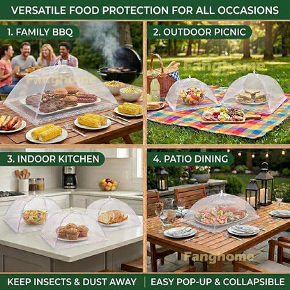 Food Covers for Outside Mesh,2 Pack 40"X24" + 2 Pack 17"X17" Extra Large Pop Up Mesh Food Tent Net Umbrella Food Covers for Outdoors Picnic Party BBQ Supplies,Food Nets for Outdoors