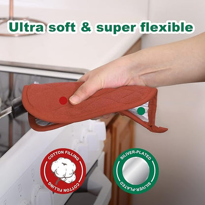 Joyhalo 6 Pack Pot Holders for Kitchen,Cotton Oven Holder with Great Heat Resistance,Non Slip Hot Pads for Kitchen Clearance,Spice - Image 3