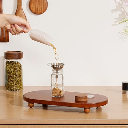 Yangbaga 14Pcs Glass Spice Jars with Labels-4oz Acacia Wood Lid Square Spice Containers with Pepper Grinder Lids &Funnel,Seasoning Jars for Rack Cabinet Drawer - Image 4