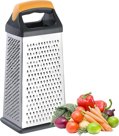 Cheese Grater, 4-Sided Box Grater with Handle, Stainless Steel Graters, Vegetable Slicer, Kitchen Food Shredder for Grate Cheeses, Shred Veggies Kitchen Gadgets Tools(9.25inch)