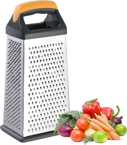 Cheese Grater, 4-Sided Box Grater with Handle, Stainless Steel Graters, Vegetable Slicer, Kitchen Food Shredder for Grate Cheeses, Shred Veggies Kitchen Gadgets Tools(9.25inch)