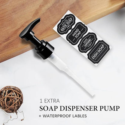 Amolliar Plastic Mason Jar Soap Dispenser with Pump Lid,16OZ Refillable BPA-Free Hand Soap Dispenser Set with Cute Lables - Farmhouse Decor for Kitchen/Bathroom, Liquid Soap,Dish Soap, Lotion - Image 3