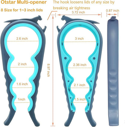 Latest Jar Opener and 5 in 1 Bottle Opener with Rubber Jar gripper Pad Ideal for Seniors with arthritis Weak Hands and Low Strength