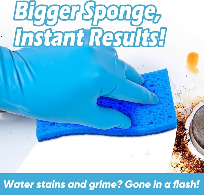 AIDEA XL Scrub Sponges Non-Scratch 6Count, Extra Large Sponges Kitchen, Sponge for Dishes, Cleans Fast Without Scratching Safe for Non-Stick Cookware, Cleaning Power for Kitchen, House - Image 3