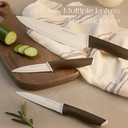 Astercook Knife Set, Kitchen Knives with Block and Sharpener 15 Pcs German Stainless Steel Knives Sharp Blade Dishwasher Safe Deba Knives with Ergonomic Handle, Elegant Black - Image 3