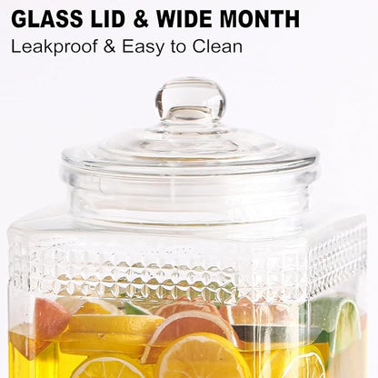 1.3 Gallon Beverage Dispenser with Stand,Stainless Steel Spigot-Lemonade Drink Dispenser for Parties and Weddings,Ideal for Juice,Coffee,Sangria