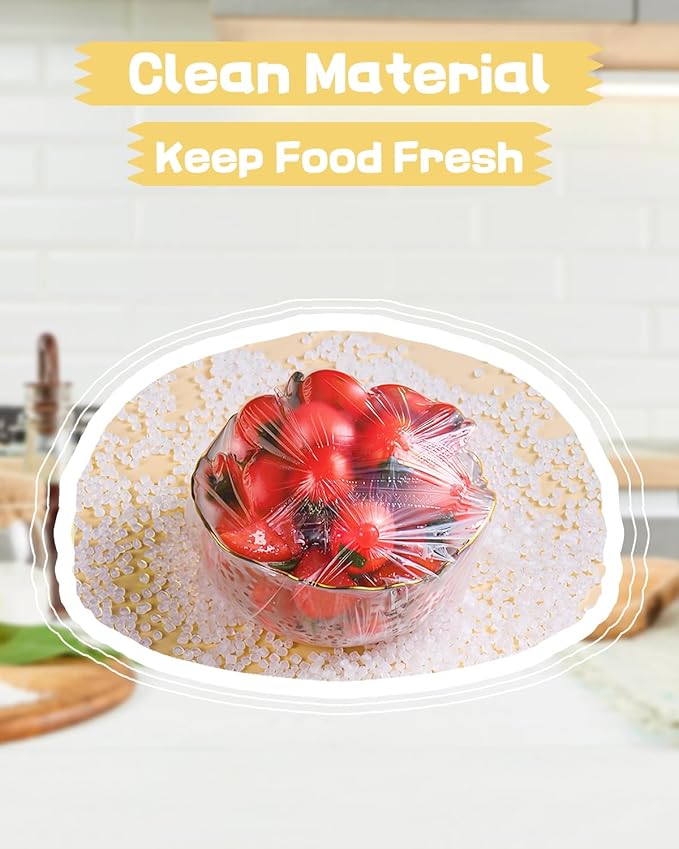 Plastic Bowl Covers for Sourdough Bread Proofing Large Disposable Elastic Food Wraps Fits 12-inch Bowls, Shower Caps for Banneton Bread Proofing Basket Plastic Food Wrap Can Covers 100 Pcs - Image 7