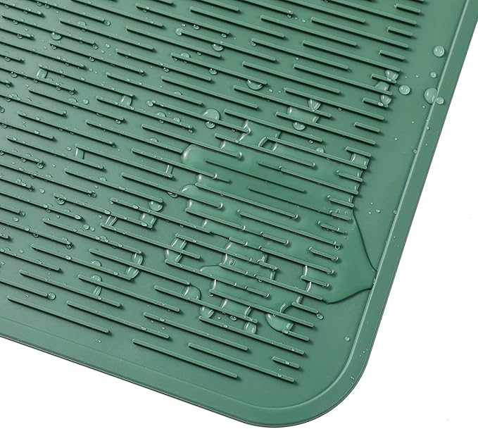 MicoYang Silicone Dish Drying Mat for Multiple Usage,Easy clean,Eco-friendly,Heat-resistant Silicone Mat for Kitchen Counter or Sink,Refrigerator or Drawer Liner Green 2XL 24 inches x 18 inches - Image 9