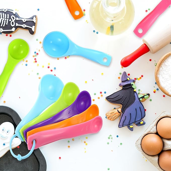 Frienda 20 Pieces Colorful Plastic Measuring Cup Spoons for Kitchen Cooking Baking Dry and Liquid Ingredients - Image 6