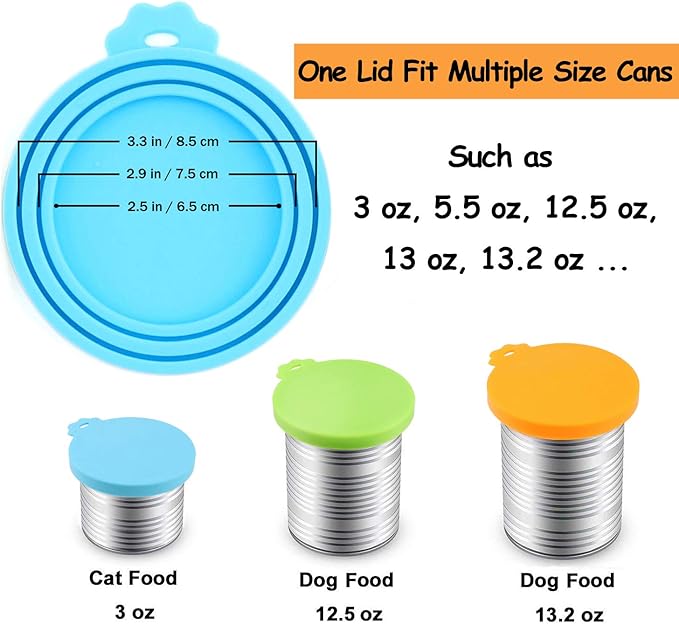 Comtim Pet Food Can Cover Silicone Can Lids for Dog and Cat Food(Universal Size,One fit 3 Standard Size Food Cans),Multi-colored - Image 3
