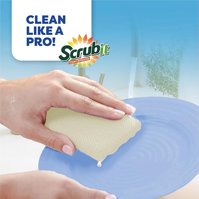 Multi-Purpose Scouring Pad by Scrub-It - Non-Scratch Cleaning Dobie Pads for Pots, Pans, Dishes, Utensils & Non-Stick Cookware - Sponge Scrubbers Use for Kitchen, Bathroom & More (6 Pack) - Image 7