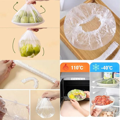 300 Pcs Reusable Elastic Food Covers –Stretchable Bowl & Plate Covers for Bread Proofing Food Storage Picnics. BPA Free, Dishwasher Safe, Universal Fit Clear Adjustable Bread Fermentation Basket Cover - Image 4