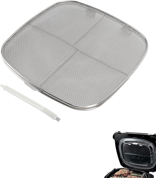 Splatter Guard, Splatter Guards for Frying, Stainless Steel Double Splatter Screen For Fryer Splatter for Oval Barbecue Machine Home
