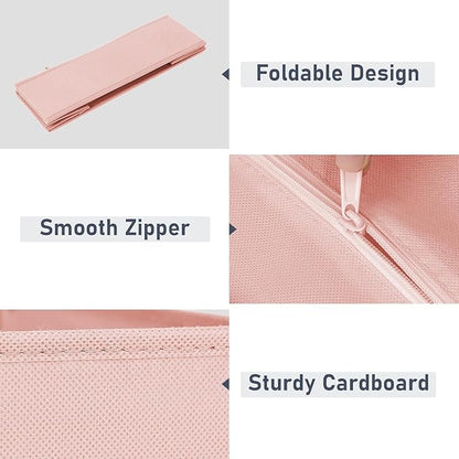 DIMJ Drawer Organizer Clothes, 24 Pack Dresser Organizer, Foldable Closet Organizers and Storage, Fabric Dresser Bins, Drawer Dividers for Nursery, Baby Clothes, Underwears, Sock (Pink) - Image 6