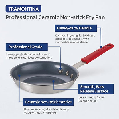 Tramontina Professional 12-Inch Ceramic Non Stick Large Frying Pan, Heavy-Gauge Aluminum Skillet with Ceramic Nonstick Coating, Dishwasher and Oven Safe, Gray - Image 5